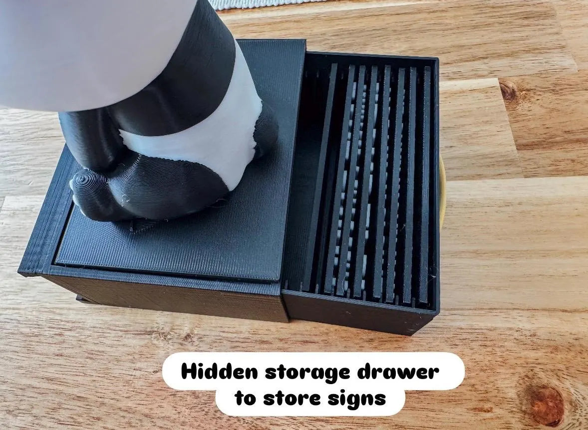 Panda Desk Pet with Signs