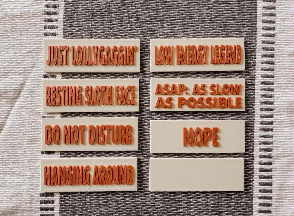 Sloth Desk Pet with Interchangeable Signs