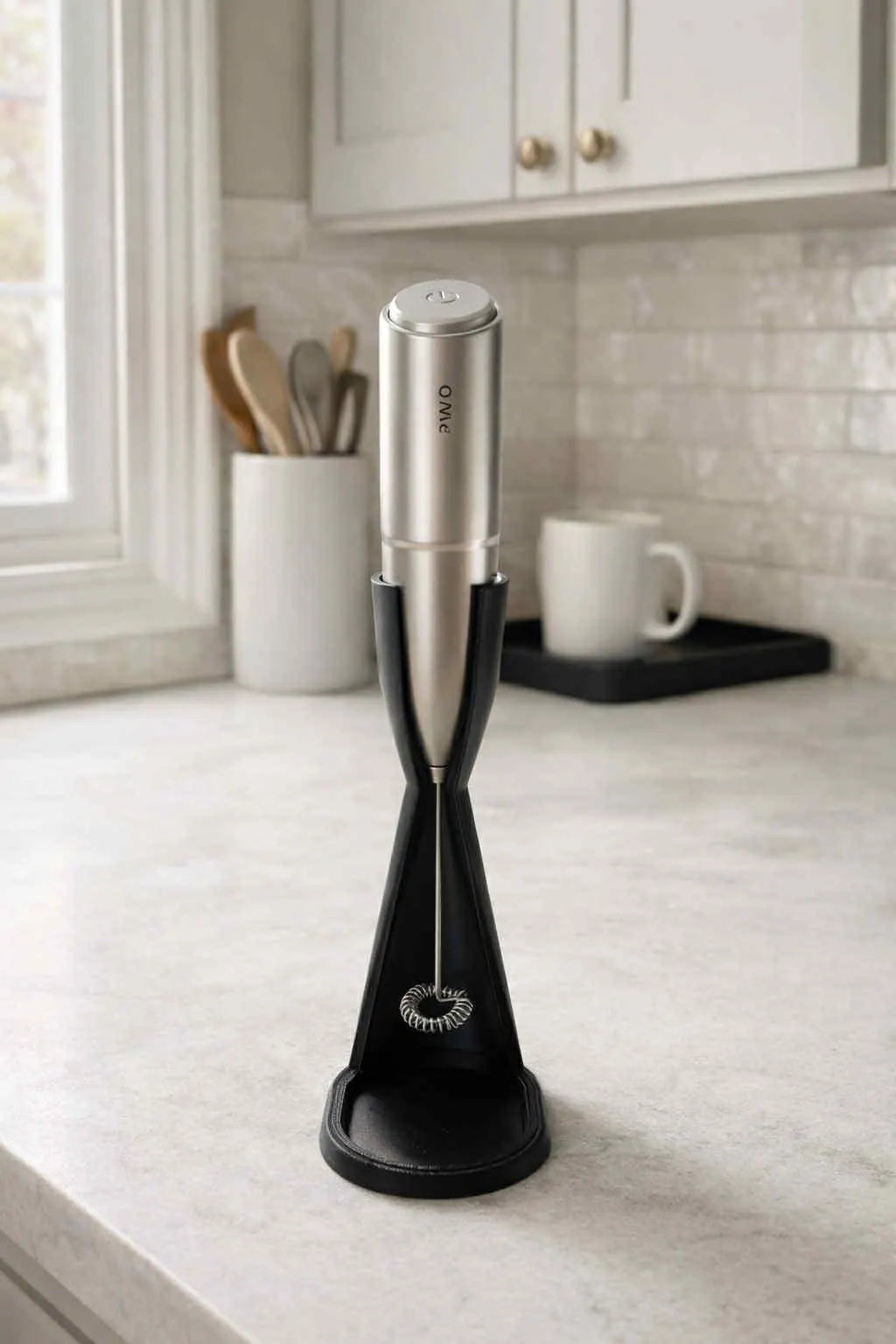 Milk Frother Stand with Removable Drip Tray