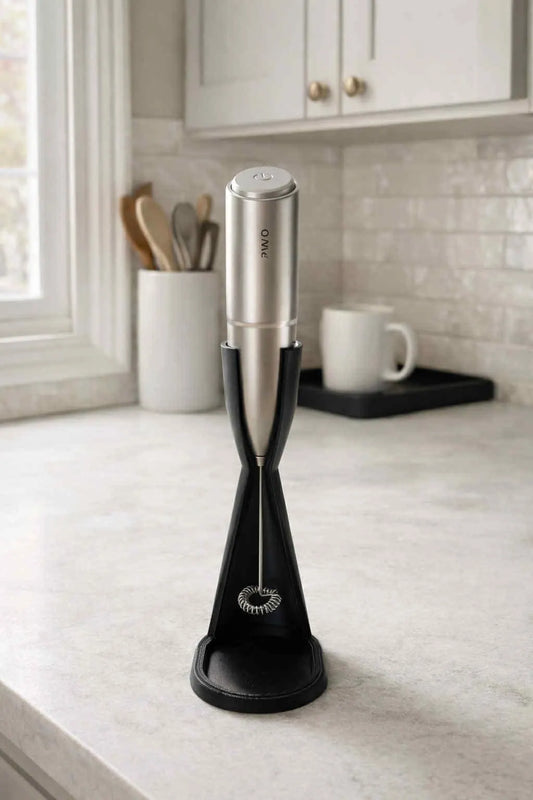 Milk Frother Stand with Removable Drip Tray