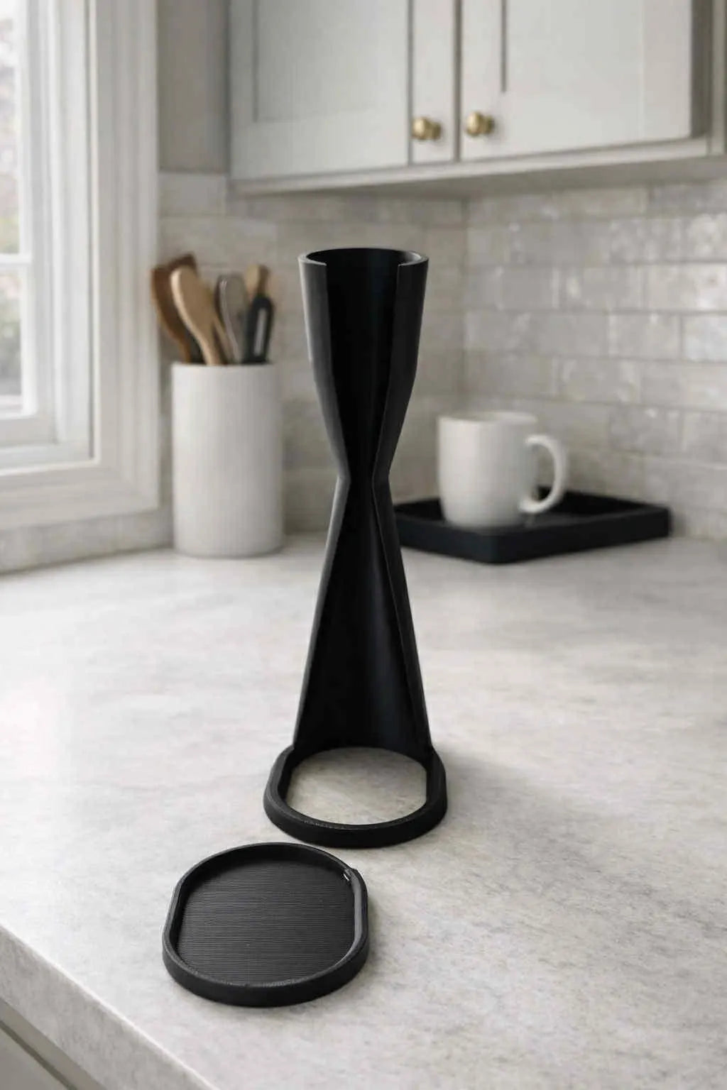 Milk Frother Stand with Removable Drip Tray