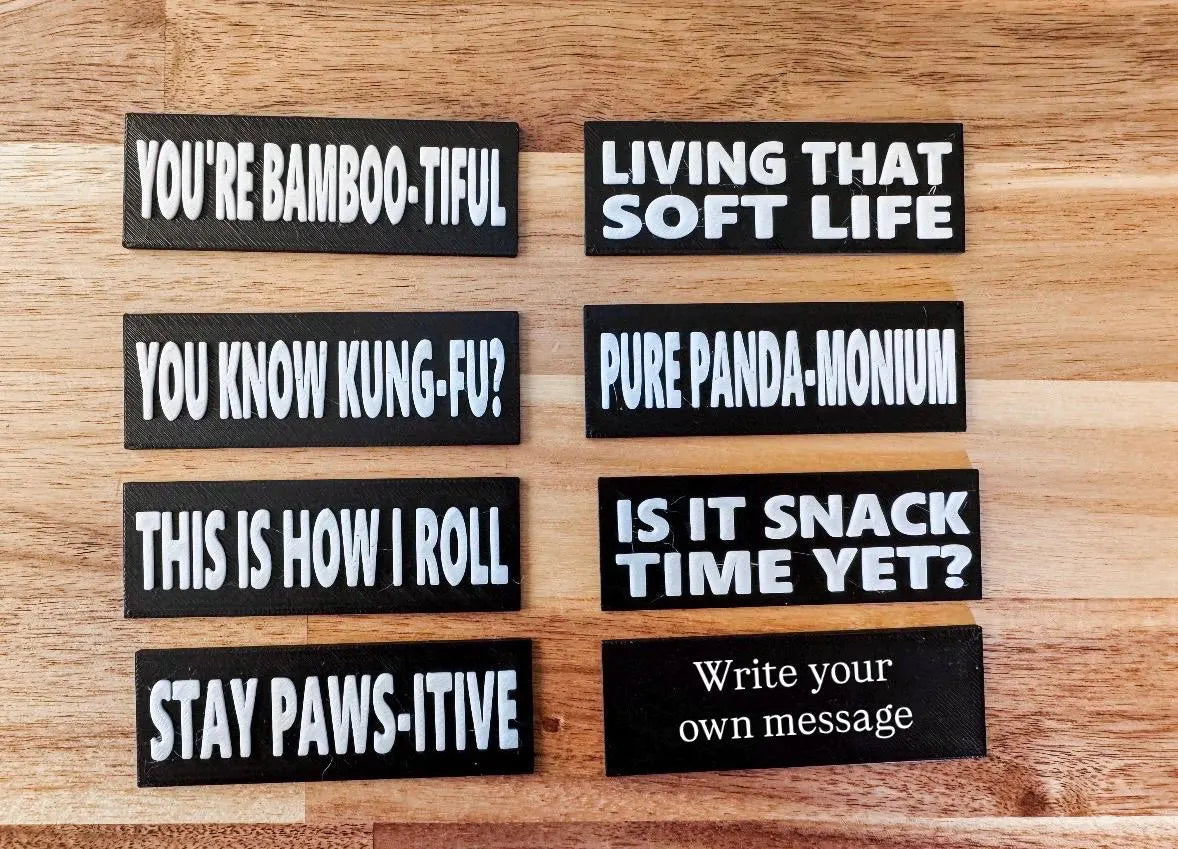 Panda Desk Pet with Signs